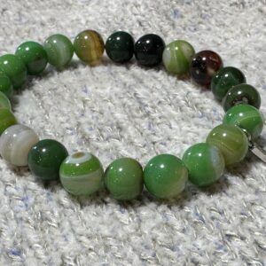 Armband Perlen (10 mm Perlen, Green)