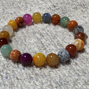 Armband Perlen (10 mm Perlen Orange)