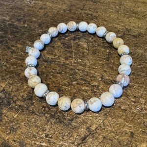 Armband weiß (Perlen 8 mm)