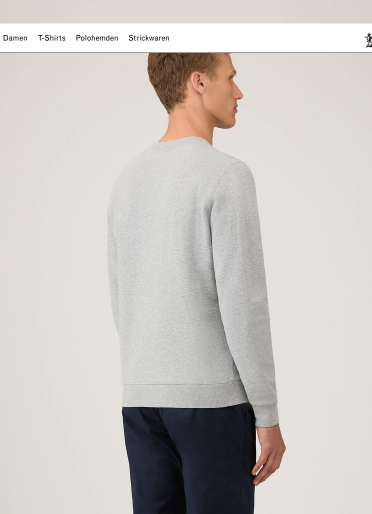 Sunspel Sweatshirt (Grey Melange) – Bild 3